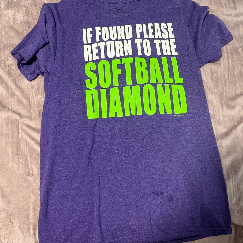 Purple Softball Graphic T-Shirt